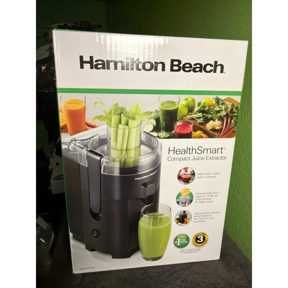Hamilton Beach HealthSmart Compact Juice Extractor 400W Black 67500G